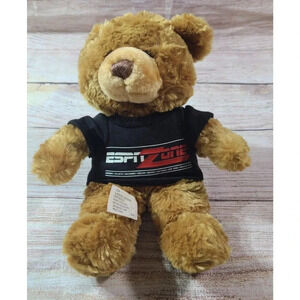 Disney Parks Plush ESPN Zone Teddy Bear Stuffed Animal Brown 9"